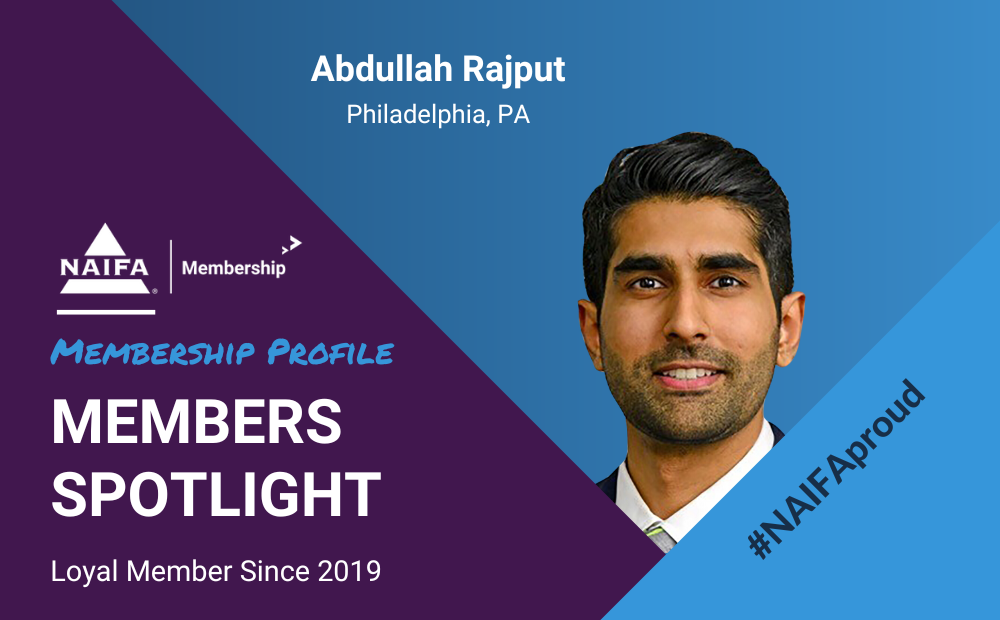 NAIFA Welcomes New Member Abdullah Rajput